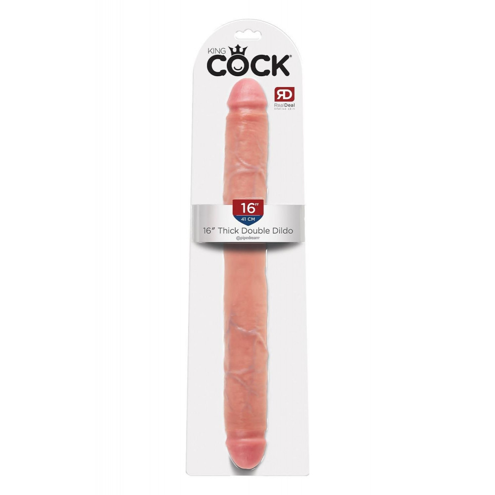Секс игрушки - Двухсторонний фаллоимитатор реалистичный Pipedream King Cock с выраженными венами и головкой, 44 см 2