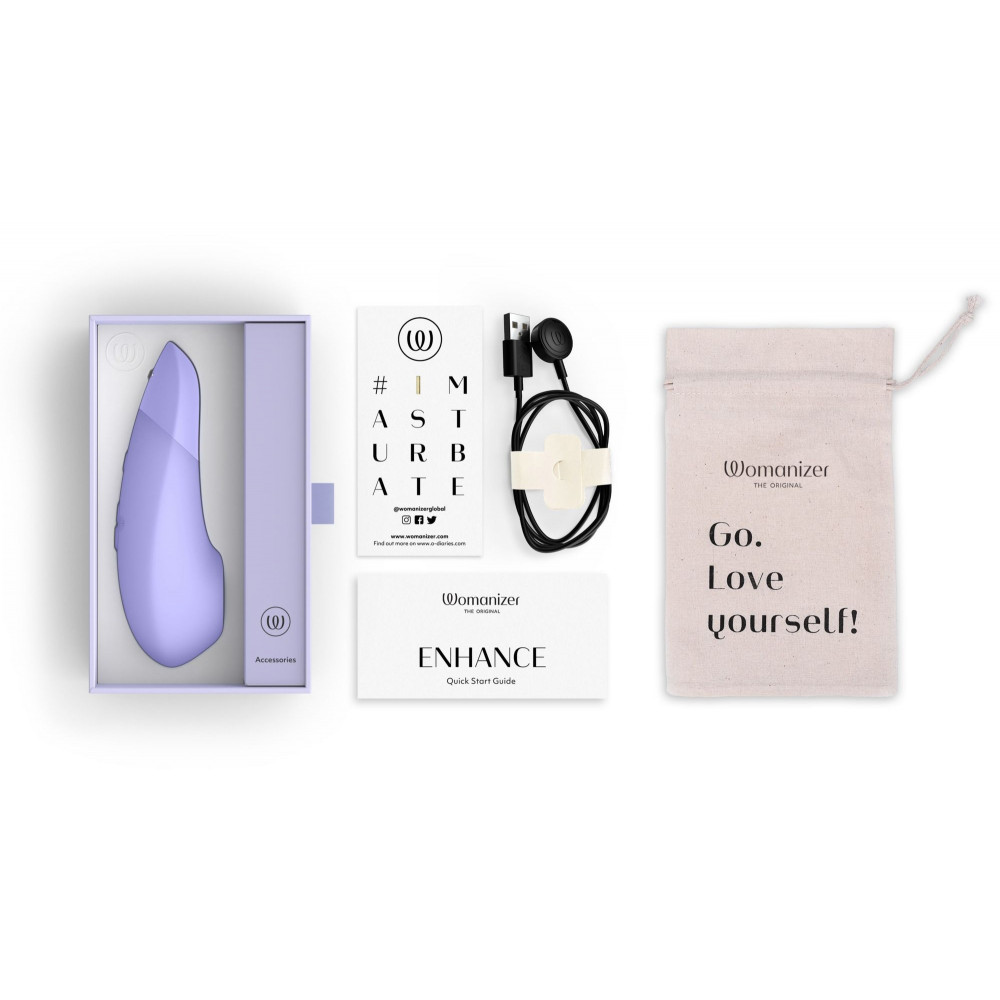 Секс игрушки - Клиторальный вакуумный стимулятор 2 в 1 Womanizer Enhance с вибрацией, сиреневый 8