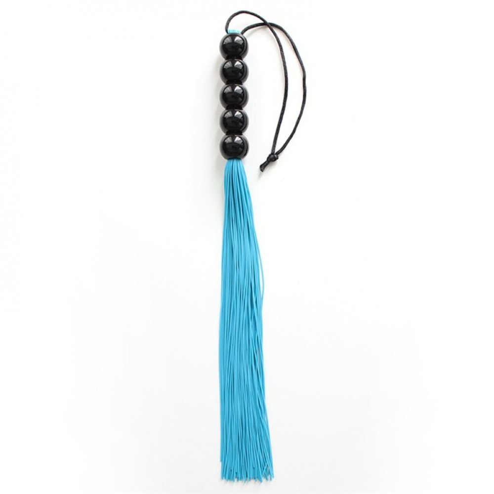 БДСМ игрушки - Кнут Голубой 45 см ручка из 5 шариков FLOGGER DS Fetish