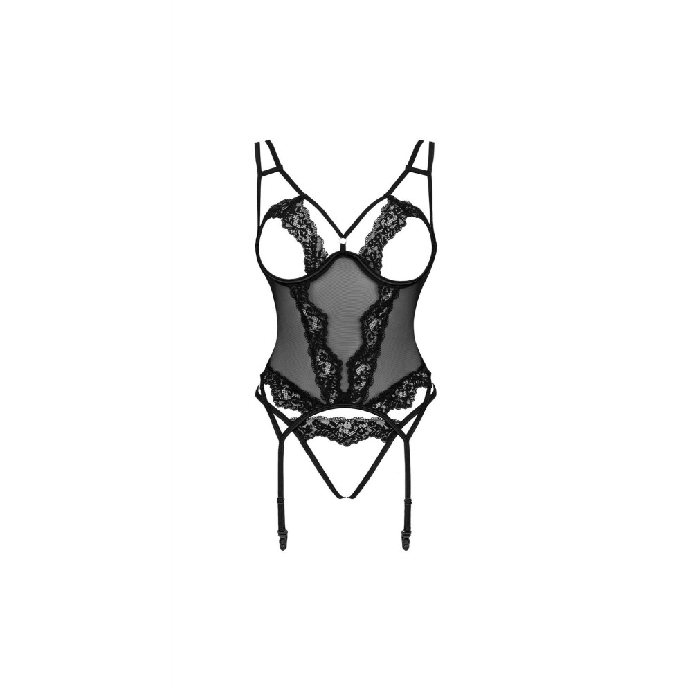 Эротическое белье - Комплект (корсет + трусики) Obsessive Setilla corset black L/XL 4