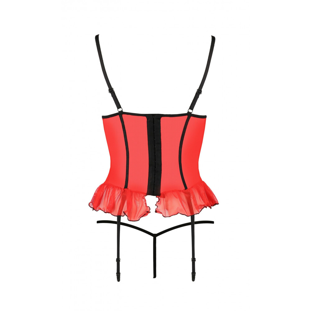 Эротическое белье - Корсет с открытой грудью S/M красный CHERRY CORSET - Passion 1