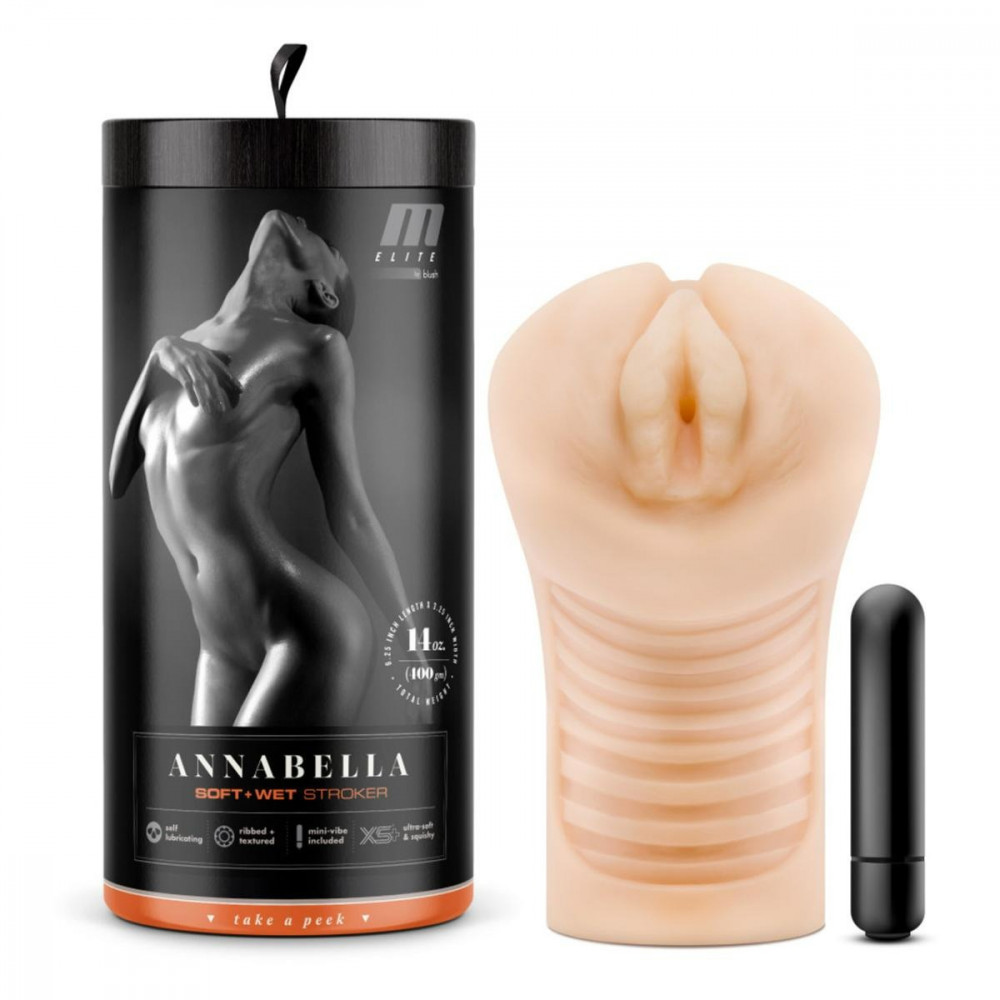 Секс игрушки - Мастурбатор с вибропулей M For Men Annabella реалистичный, 7.6 см х 16.5 см
