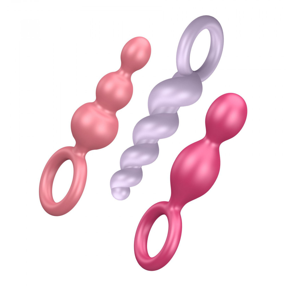 Наборы анальных пробок - Набор анальных игрушек Satisfyer Plugs colored (set of 3) - Booty Call, макс. диаметр 3 см