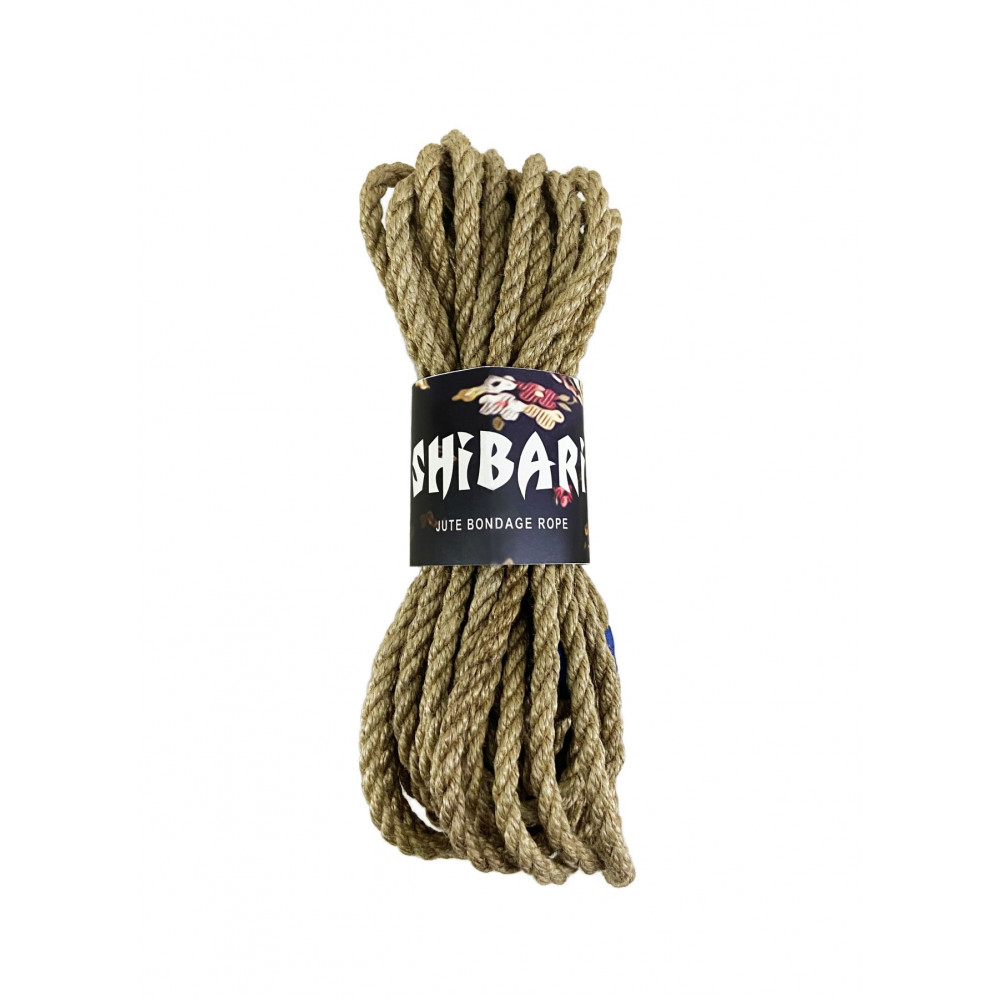 Наручники, веревки, бондажы, поножи - Джутовая веревка для Шибари Feral Feelings Shibari Rope, 8 м серая