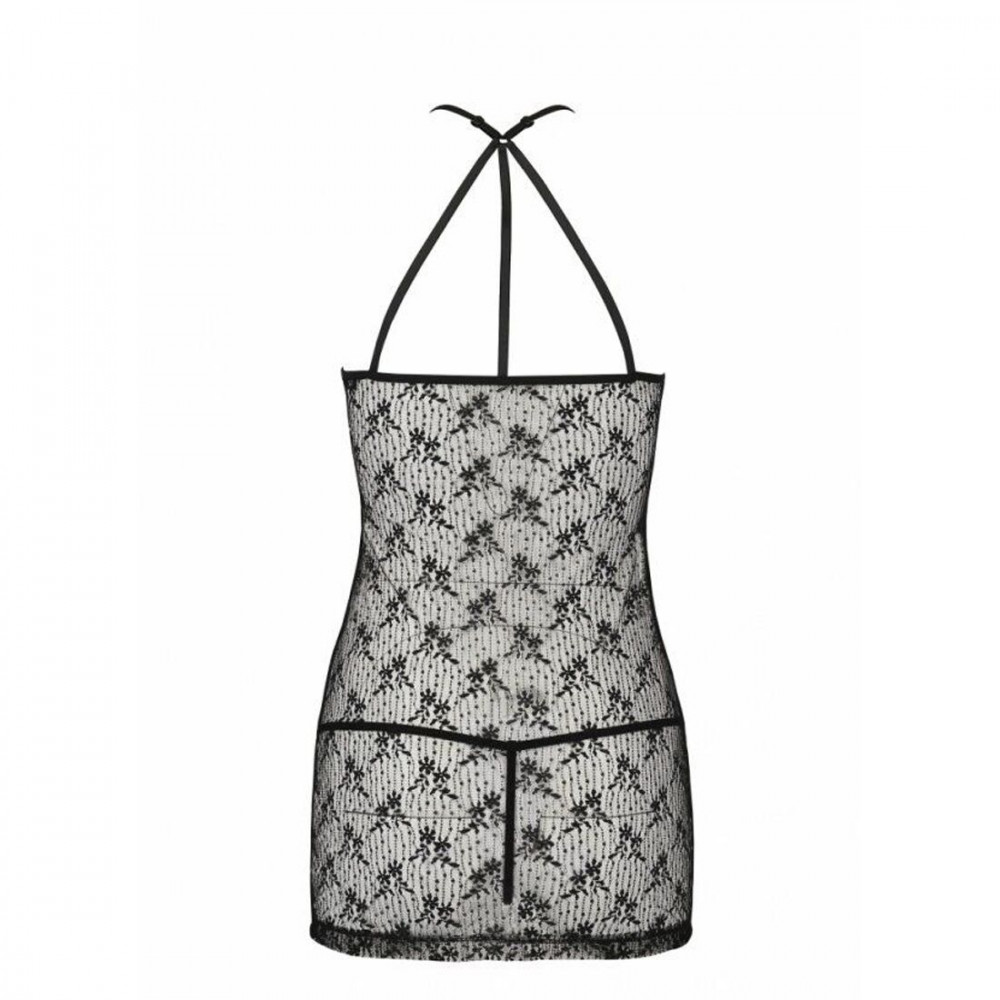 Эротические пеньюары и сорочки - Полупрозрачная сорочка AZALIA CHEMISE black L/XL Passion 1