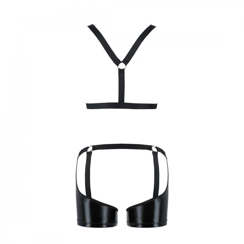 Стринги, трусы и шорты - Комплект эротического мужского белья Passion 047 Set John XXL/XXXL Black, трусы, портупея 1