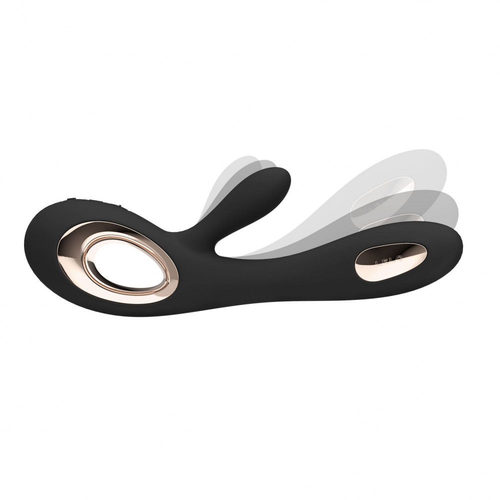 Вибратор-кролик - Вибратор-кролик LELO Soraya Wave Black, манящие движения ствола 3