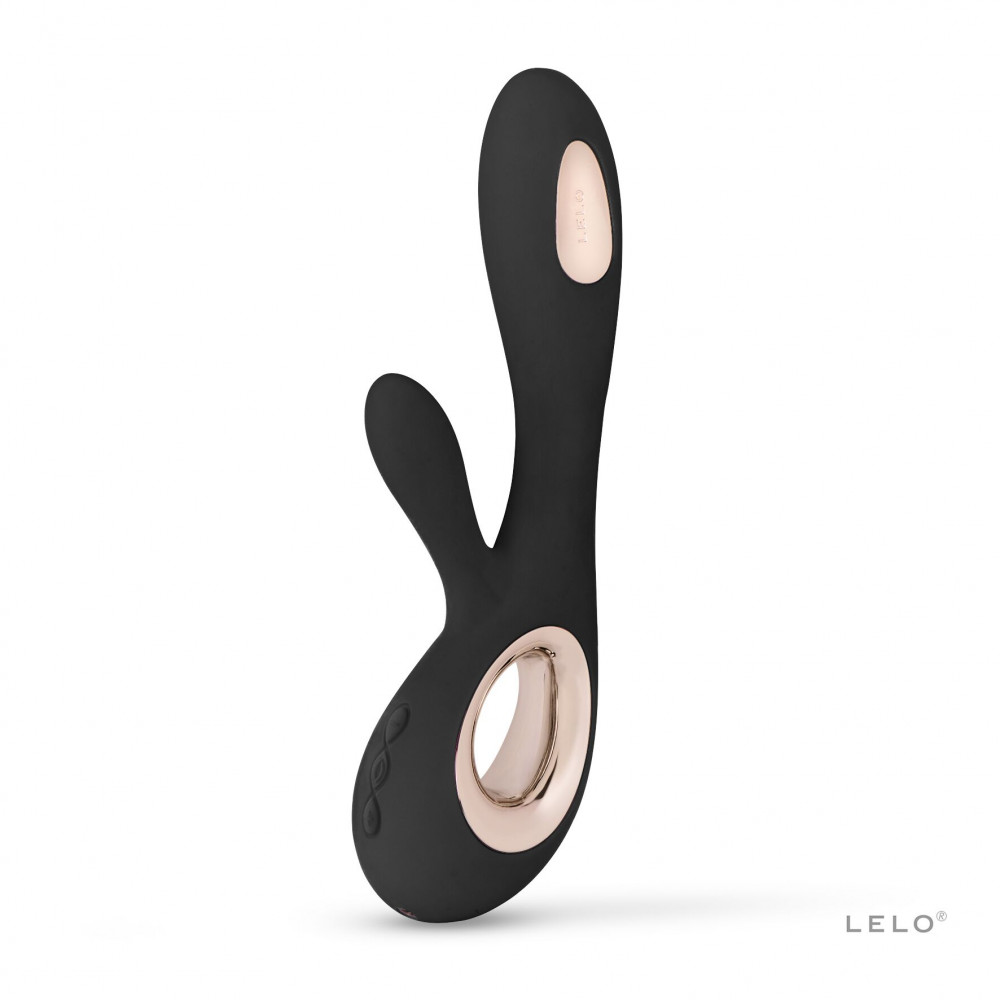 Вибратор-кролик - Вибратор-кролик LELO Soraya Wave Black, манящие движения ствола