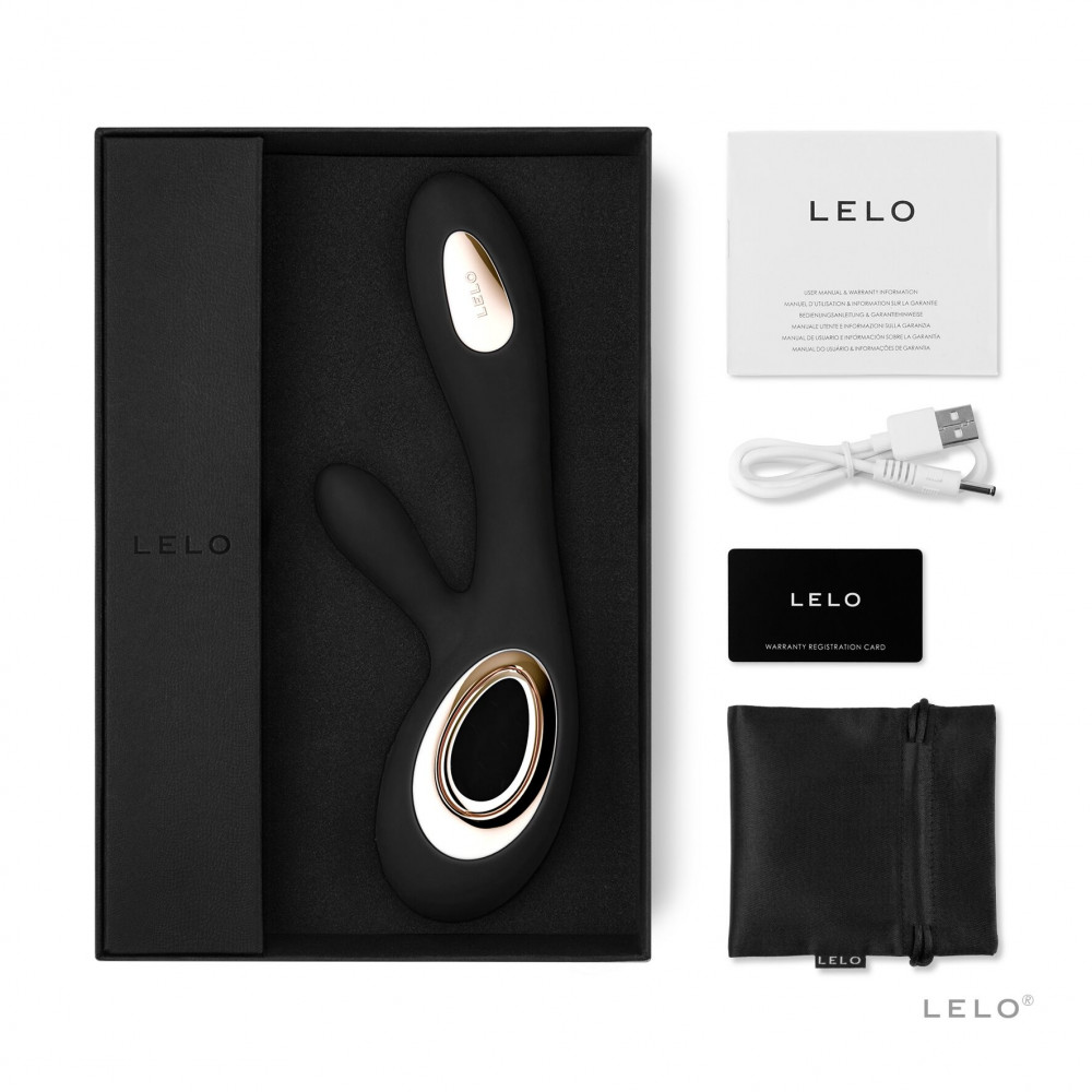 Вибратор-кролик - Вибратор-кролик LELO Soraya Wave Black, манящие движения ствола 2