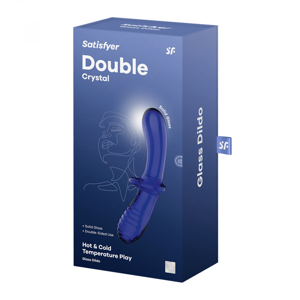 Дилдо - Стеклянный дилдо Satisfyer Double Crystal (light blue) 1