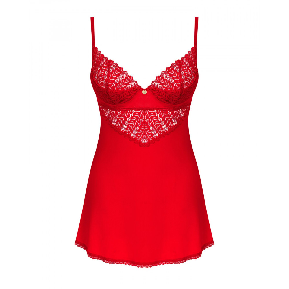Эротические пеньюары и сорочки - Пеньюар Obsessive Ingridia chemise & thong M/L 5