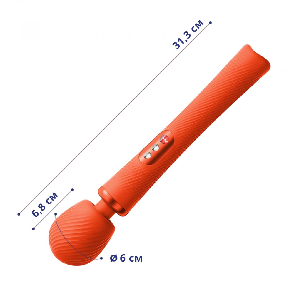Вибромассажеры - Вибромассажер Fun Factory VIM Vibrating Wand sunrise orange, супермощный и легкий, до 6 часов работы 1