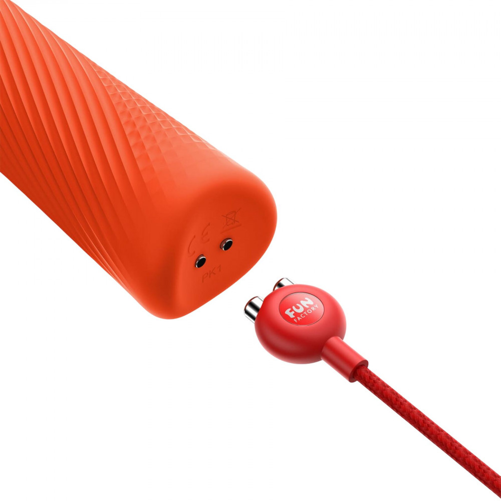 Вибромассажеры - Вибромассажер Fun Factory VIM Vibrating Wand sunrise orange, супермощный и легкий, до 6 часов работы 6
