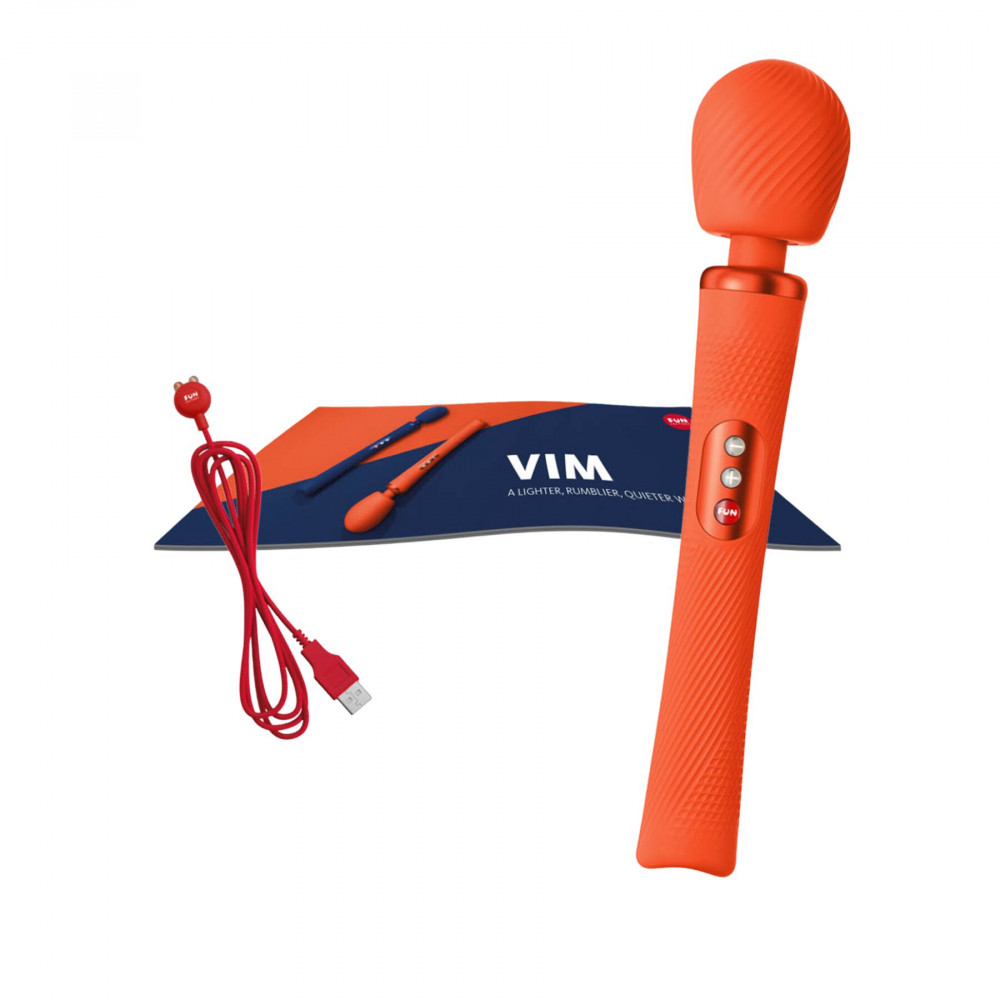 Вибромассажеры - Вибромассажер Fun Factory VIM Vibrating Wand sunrise orange, супермощный и легкий, до 6 часов работы 7