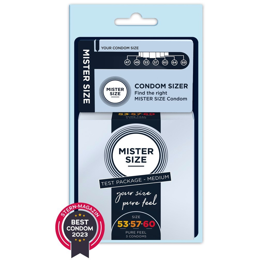 Лубриканты - Тестбокс/Комплект из 3 презервативов Mister Size Tester Kit 53-57-60 Medium, для определения размера