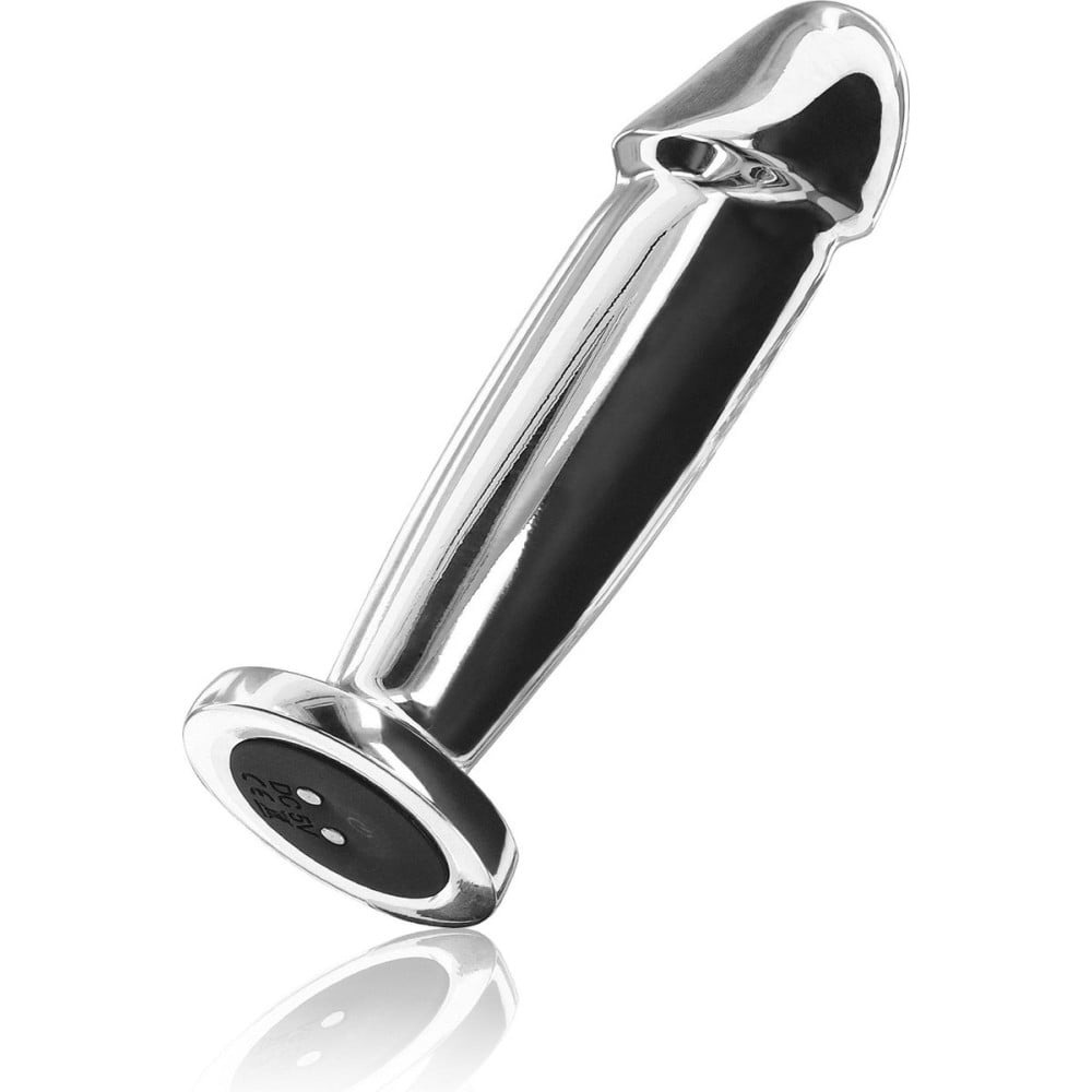 Анальные игрушки - Вибрационная металлическая анальная пробка ToyJoy The Intruder Vibrating Plug, серебристый