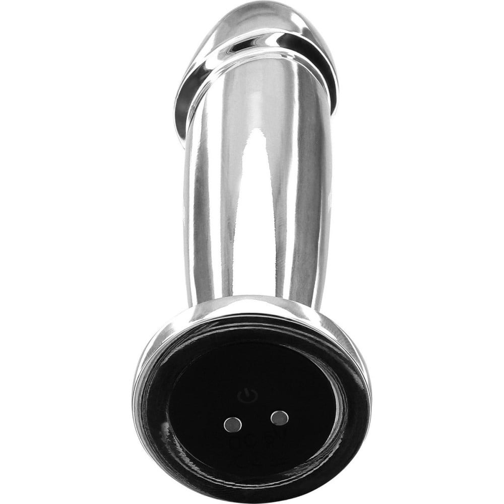 Анальные игрушки - Вибрационная металлическая анальная пробка ToyJoy The Intruder Vibrating Plug, серебристый 1