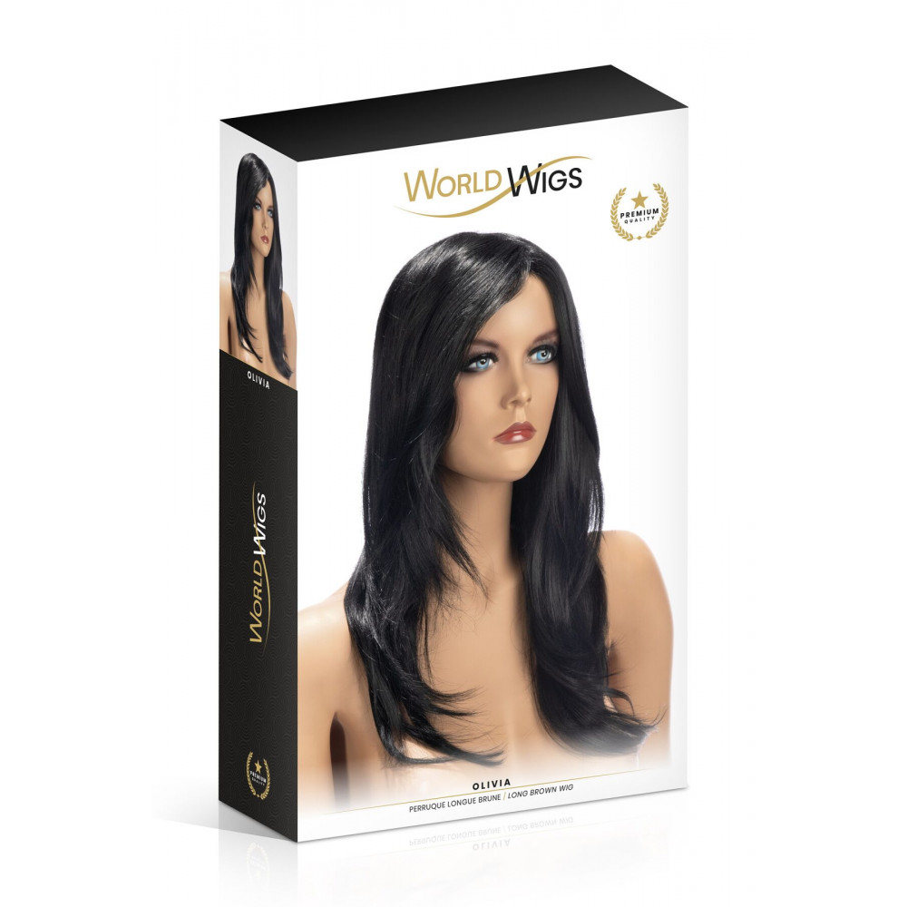 Аксессуары для эротического образа - Парик World Wigs OLIVIA LONG BROWN 1