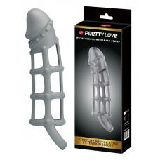 Ажурная насадка Penis Sleeve With Ball Strap, BI-026234.