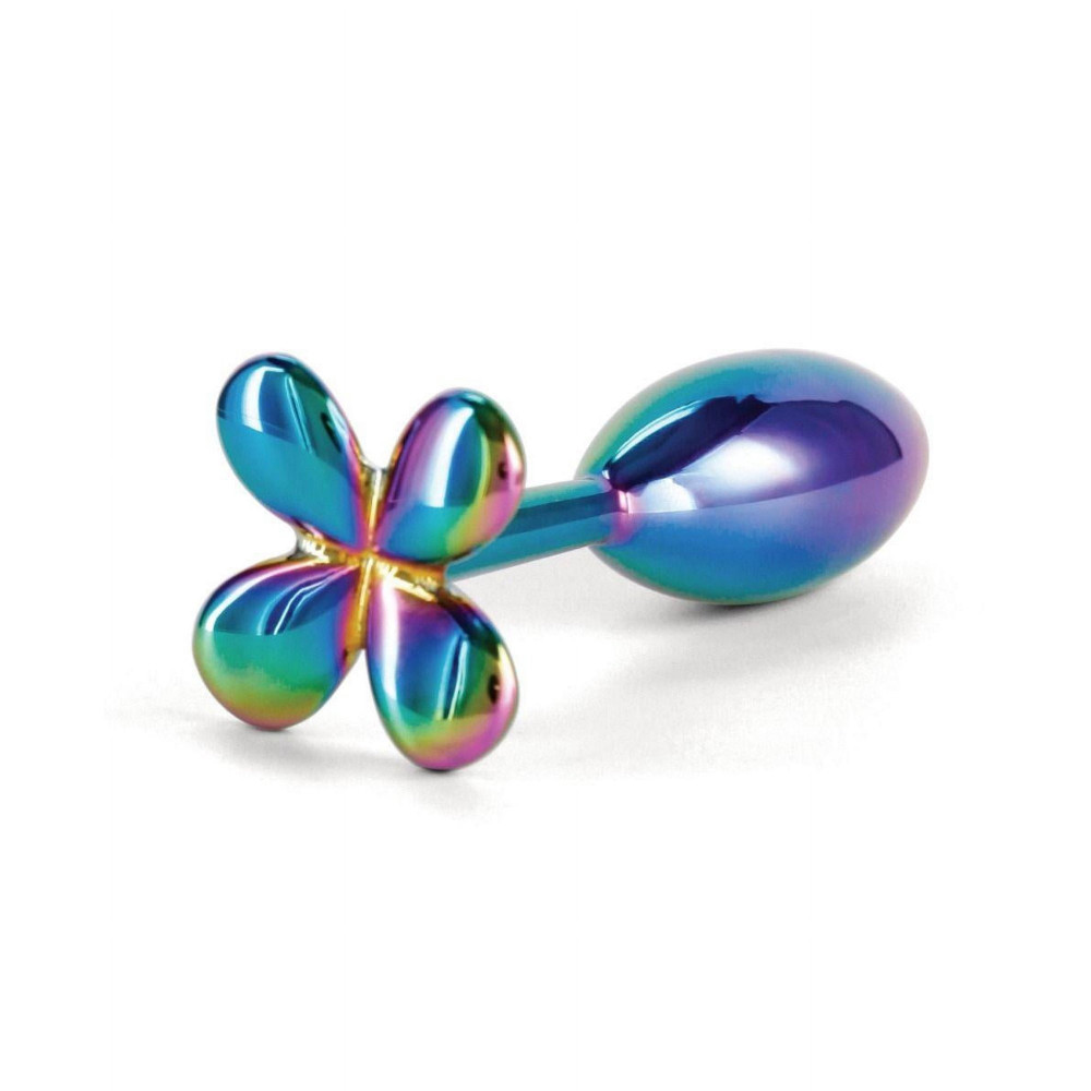 Секс игрушки - Анальная пробка металлическая NS Novelties Rear Assets Clover радужная 1