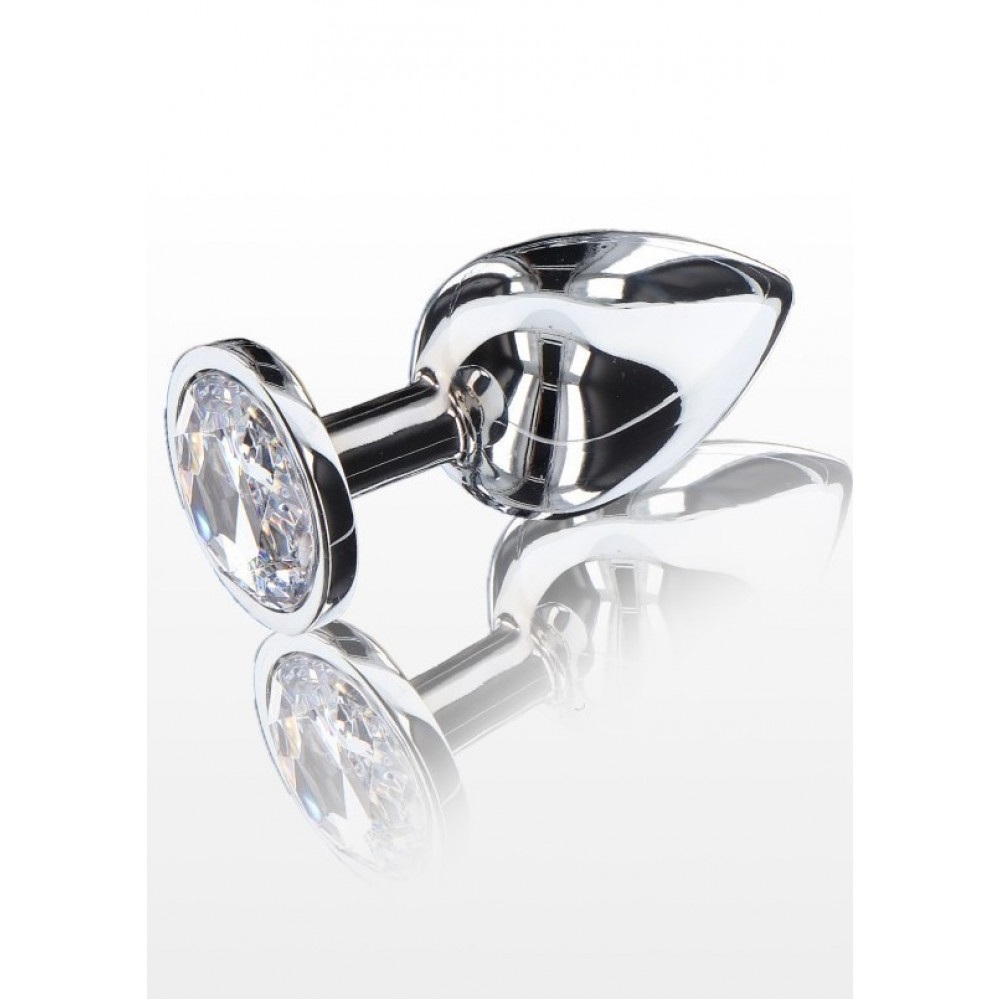 Секс игрушки - Анальная пробка металлическая Toy Joy Starlight Booty Jewel с белым кристаллом, Large