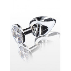 Анальная пробка металлическая Toy Joy Starlight Booty Jewel с белым кристаллом, Large
