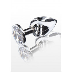 Анальная пробка металлическая Toy Joy Starlight Booty Jewel с белым кристаллом, Large
