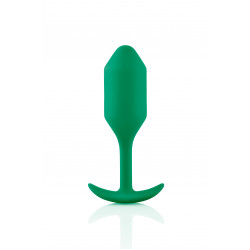 Анальная пробка со смещенным центром тяжести B-Vibe Snug Plug 2, силиконовая, зеленая