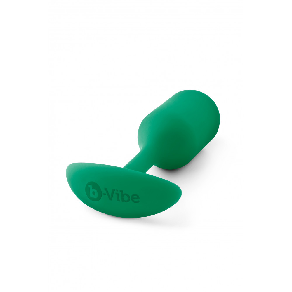 Секс игрушки - Анальная пробка со смещенным центром тяжести B-Vibe Snug Plug 2, силиконовая, зеленая 7