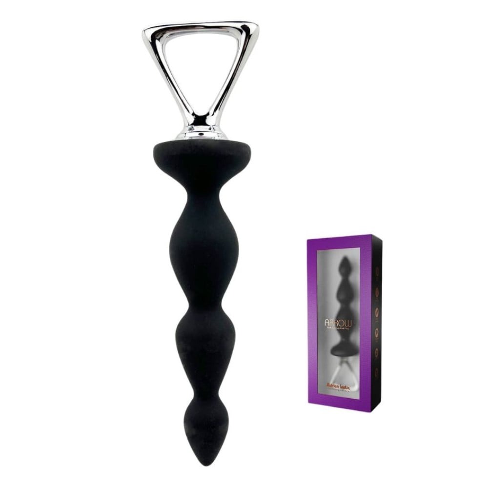 Секс игрушки - Анальная силиконовая елочка Adrien Lastic Arrow с металлическим держателем, черная