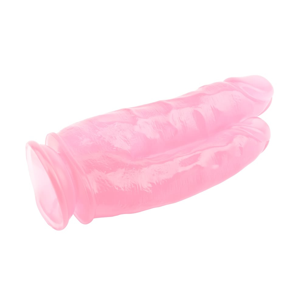 Секс игрушки - Фаллоимитатор двойной на присоске прозрачный Chisa Hi-Rubber 9.4, розовый 4