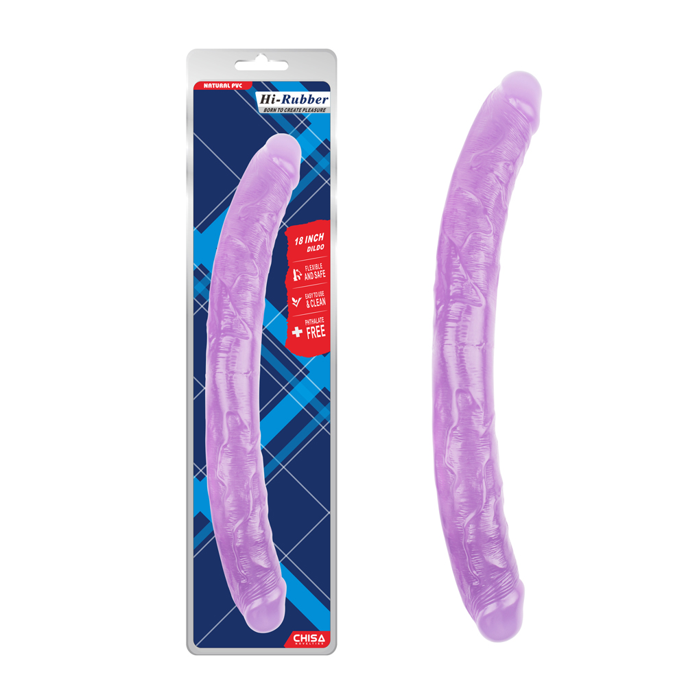 Секс игрушки - Фаллоимитатор двухсторонний фиолетовый Chisa Hi-Rubber 46 см *4,7 см