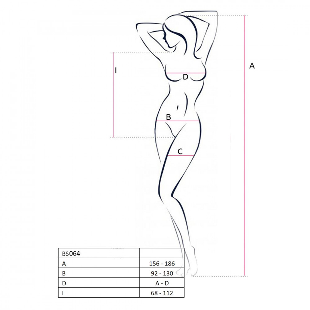 Эротическое боди - Бодистокинг Passion BS064 One Size, Red, боди, закрытое плечо, открытый доступ 2