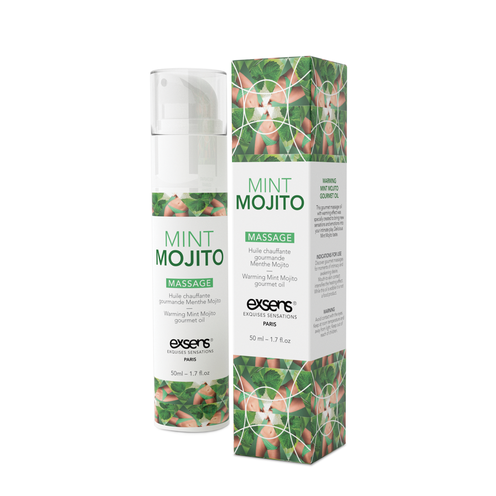 Массажные масла - Массажное масло EXSENS Mojito 50мл разогревающее, без сахара, без парабенов, съедобное