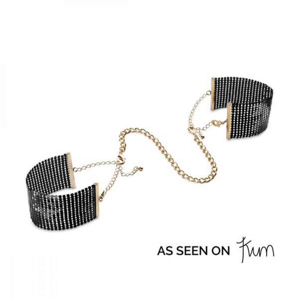 Наручники, веревки, бондажы, поножи - Наручники Bijoux Indiscrets Desir Metallique Handcuffs - Black, металлические, стильные браслеты