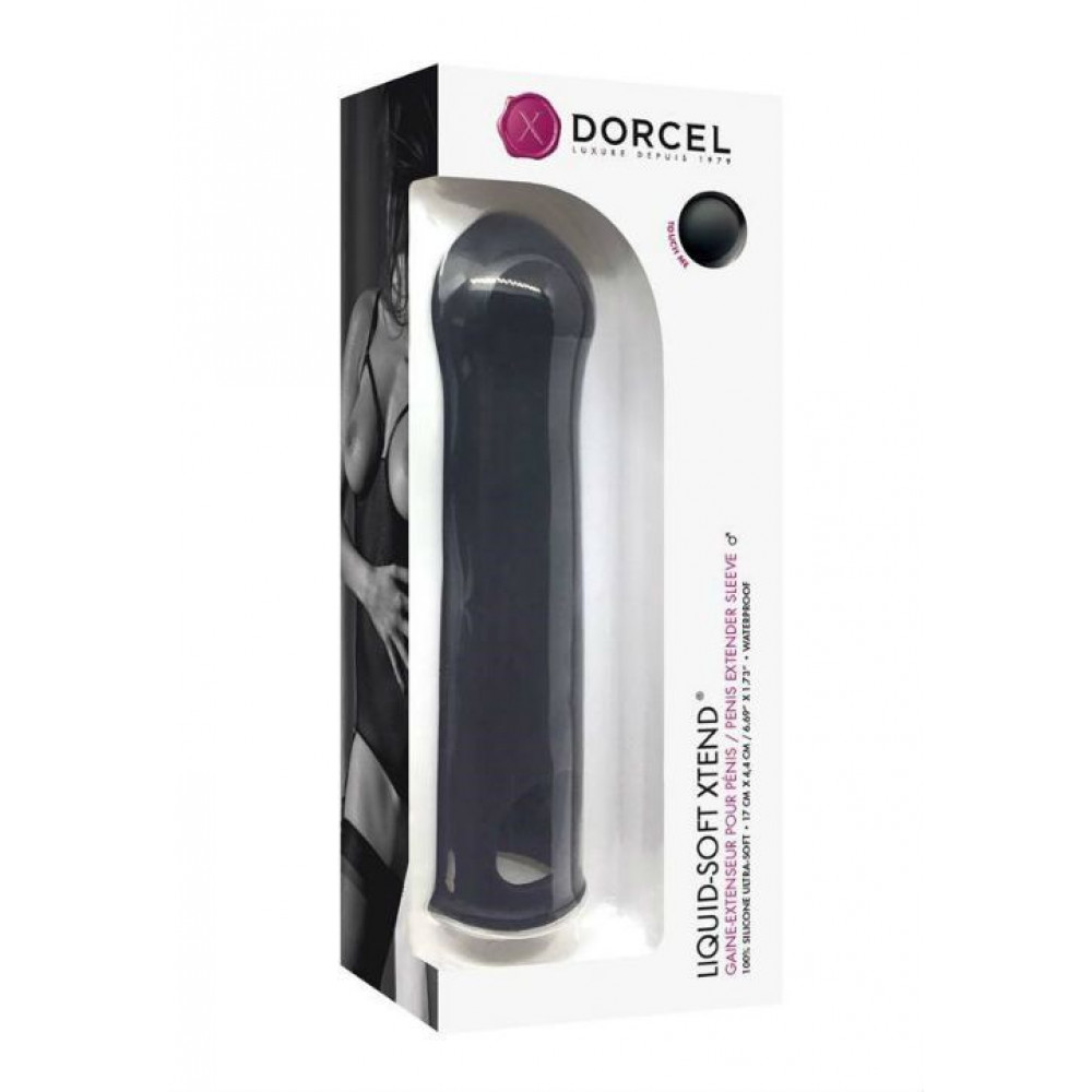 Насадки на член - Удлиняющая насадка на член Dorcel LIQUID-SOFT XTEND (до +3,8см), с кольцом для мошонки 1