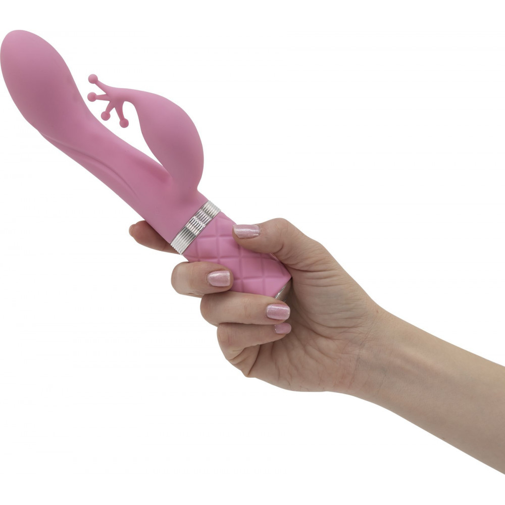 Вибратор-кролик - Роскошный вибратор-кролик Pillow Talk - Kinky Pink с кристаллом Сваровски, мощный 8