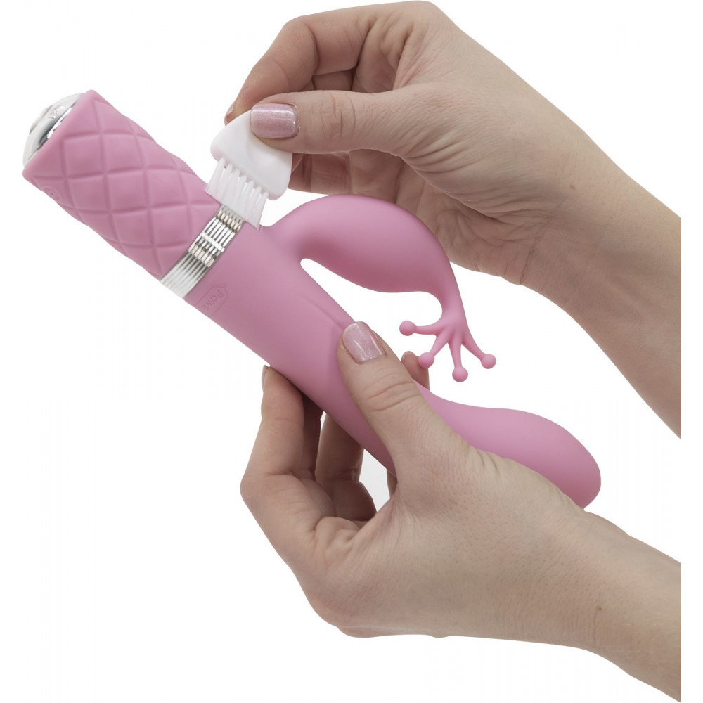 Вибратор-кролик - Роскошный вибратор-кролик Pillow Talk - Kinky Pink с кристаллом Сваровски, мощный 6