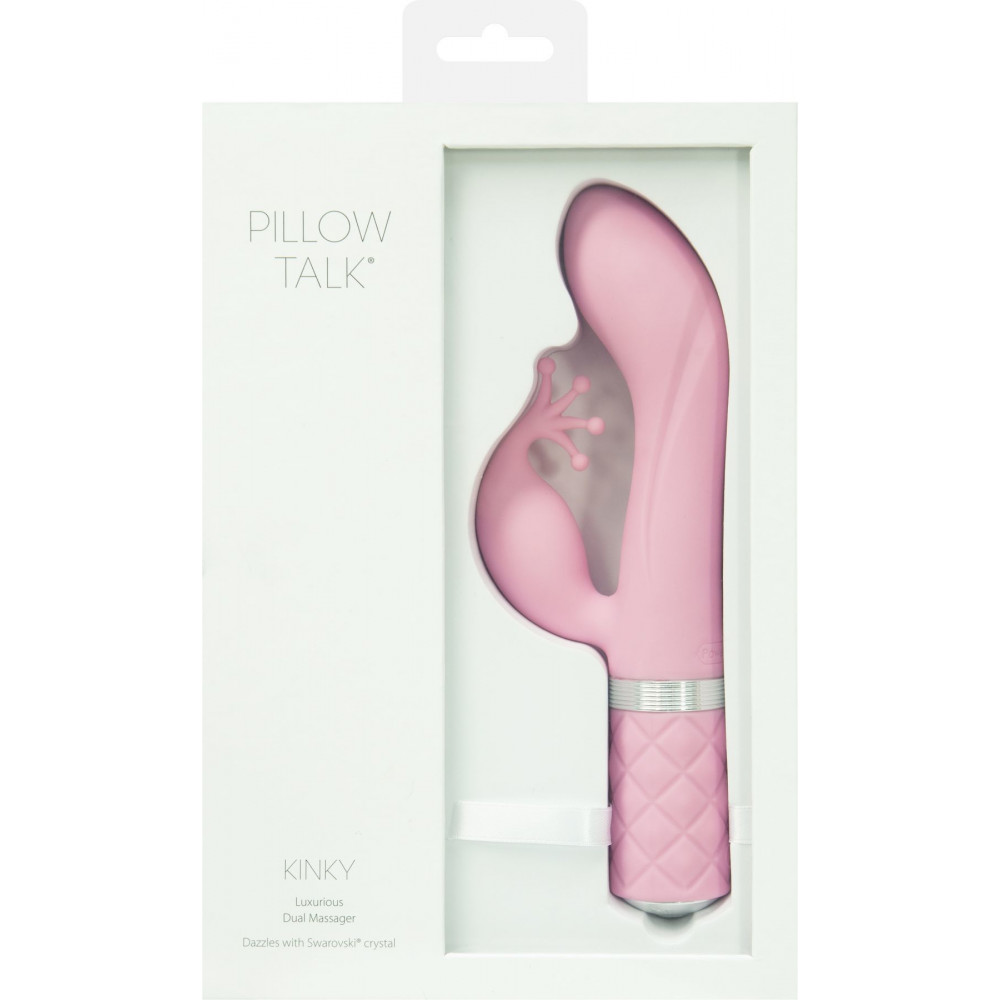 Вибратор-кролик - Роскошный вибратор-кролик Pillow Talk - Kinky Pink с кристаллом Сваровски, мощный 3
