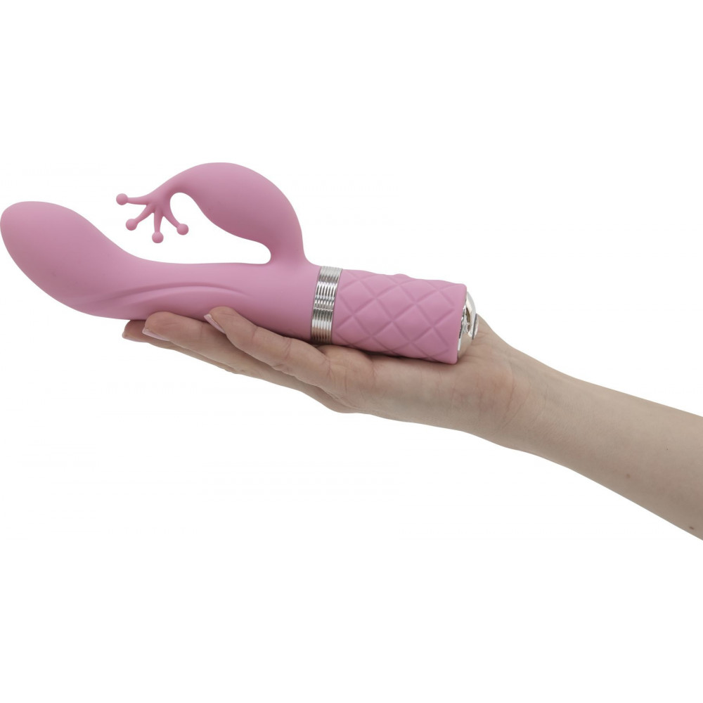 Вибратор-кролик - Роскошный вибратор-кролик Pillow Talk - Kinky Pink с кристаллом Сваровски, мощный 7