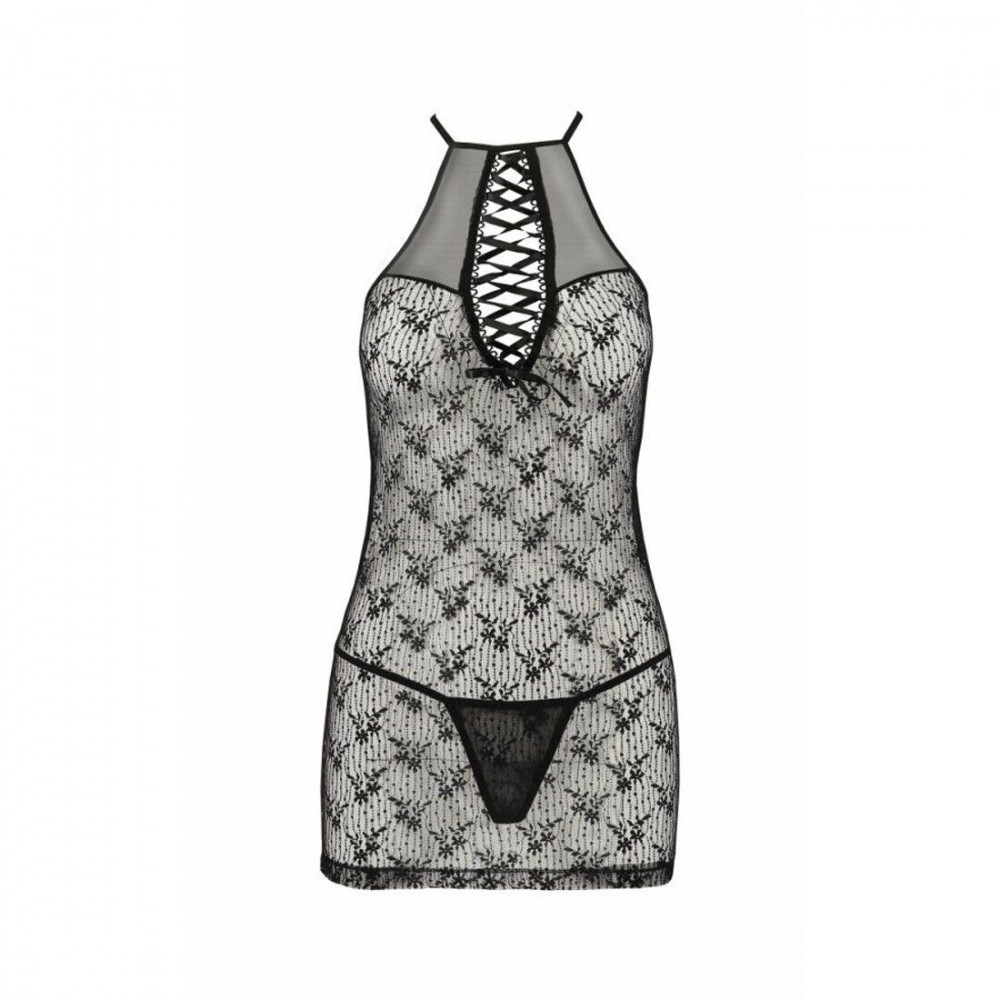 Эротические пеньюары и сорочки - Полупрозрачная сорочка AZALIA CHEMISE black S/M Passion 2