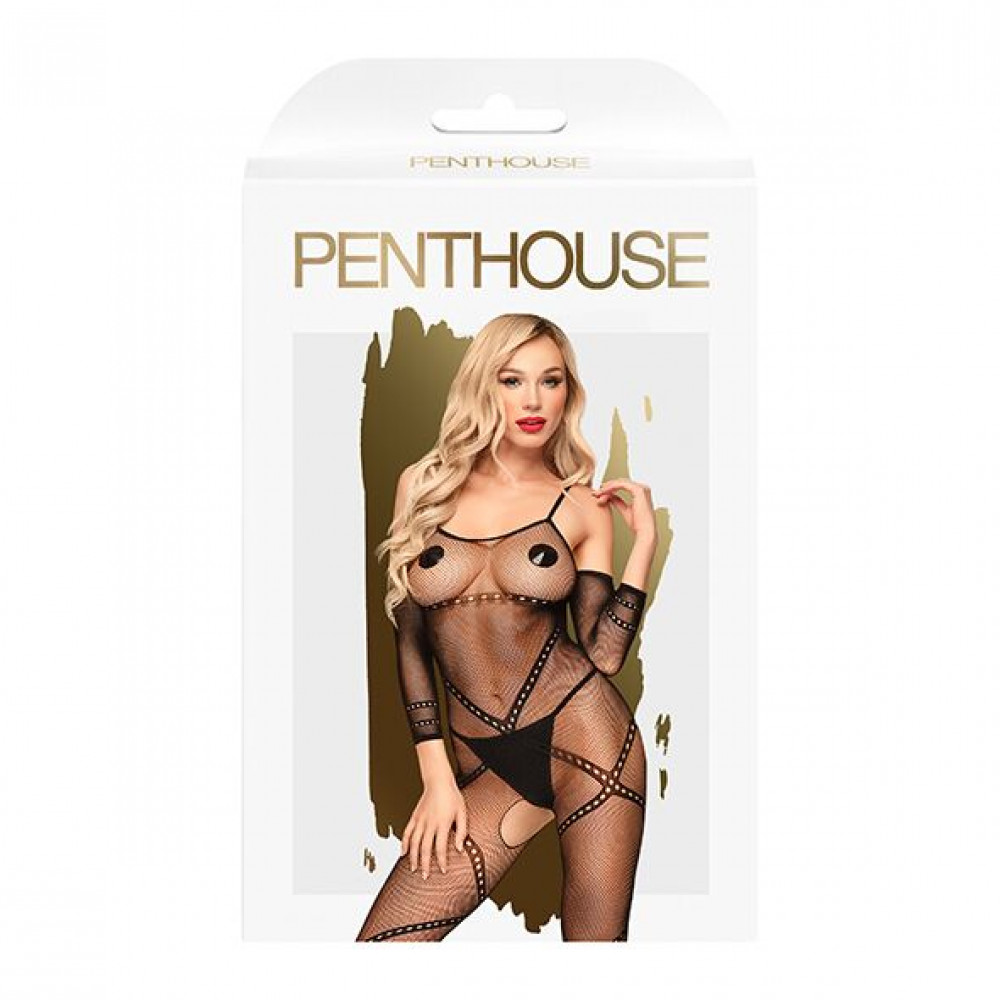 Бодистокинг - Бодистокинг с контрастным узором  Penthouse - Under Arrest Black S/L 2