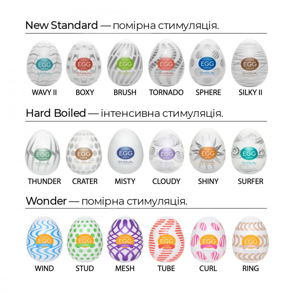 Другие мастурбаторы - Мастурбатор-яйцо Tenga Egg Brush с рельефом в виде крупной щетины 1
