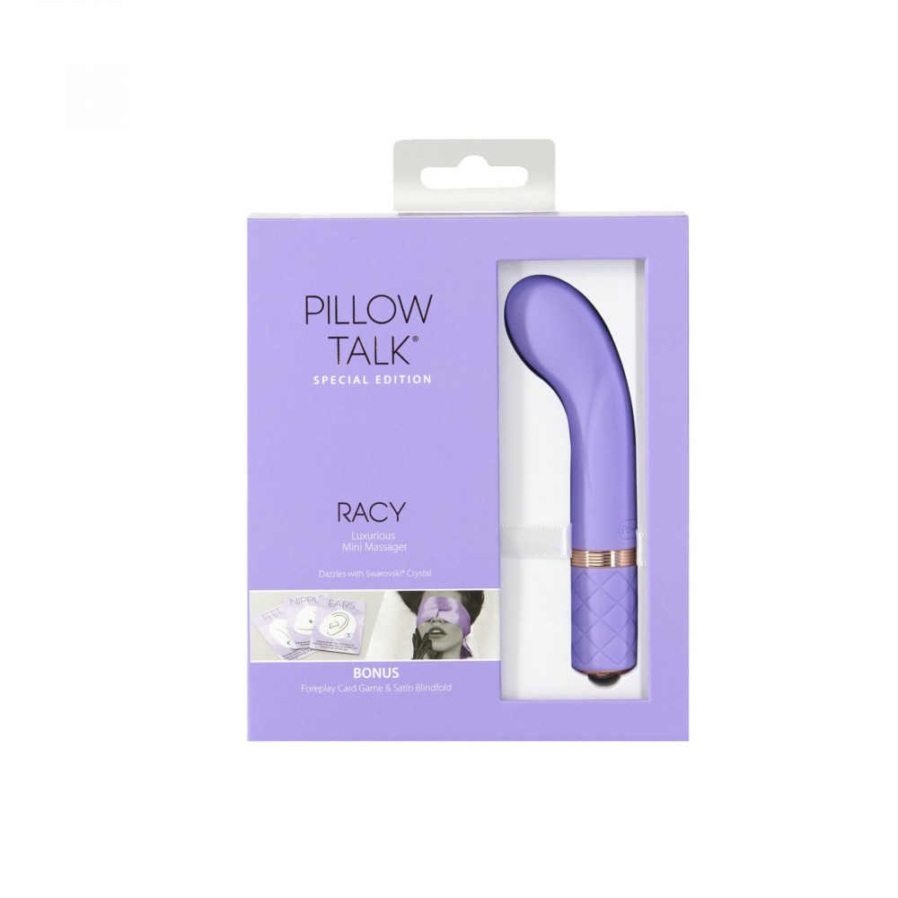 Стимулятор точки G - Роскошный вибратор Pillow Talk Racy Purple Special Edition, Сваровски, повязка на глаза+игра 3