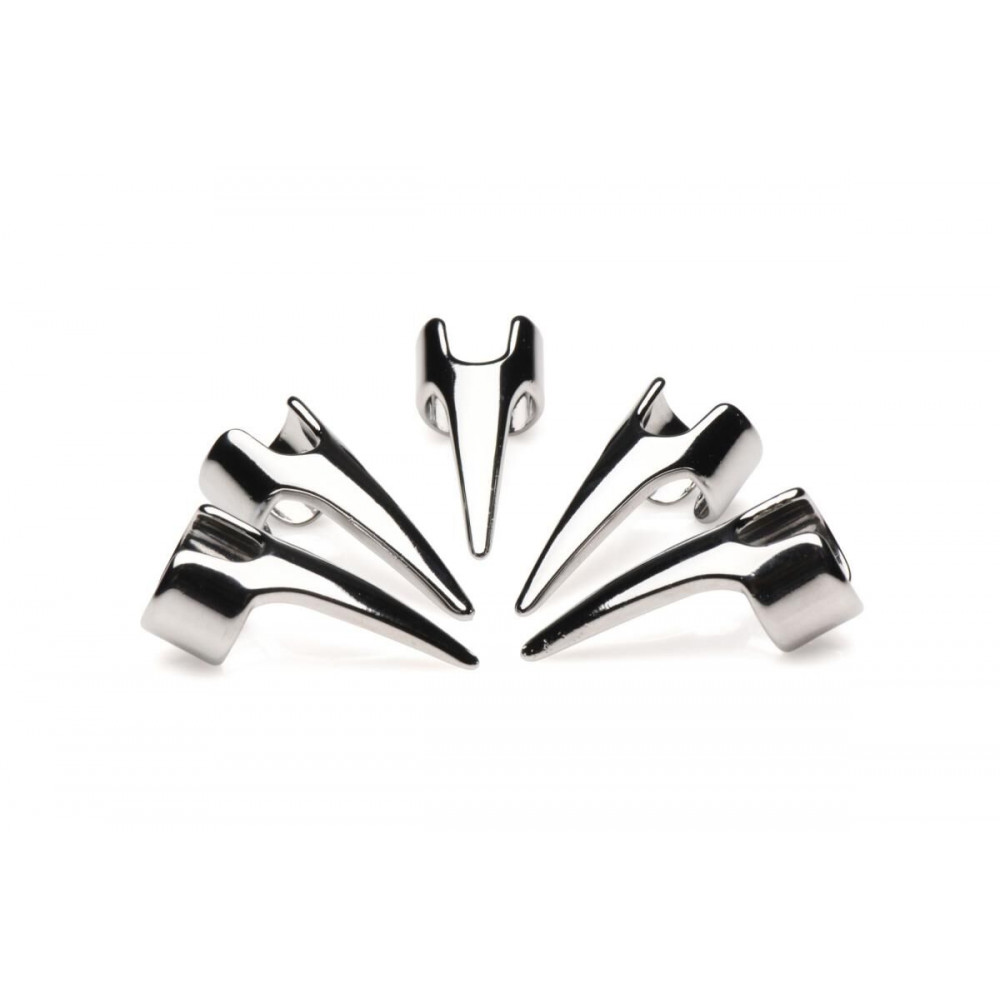 Интимные украшения - Набор колец с когтями Master Series Five-Piece Sensation Claw Rings - Silver 1
