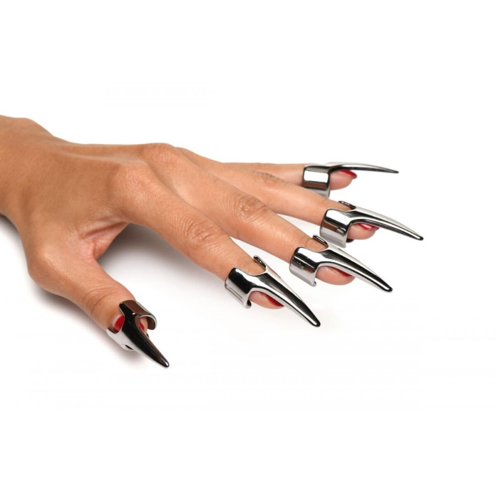 Интимные украшения - Набор колец с когтями Master Series Five-Piece Sensation Claw Rings - Silver