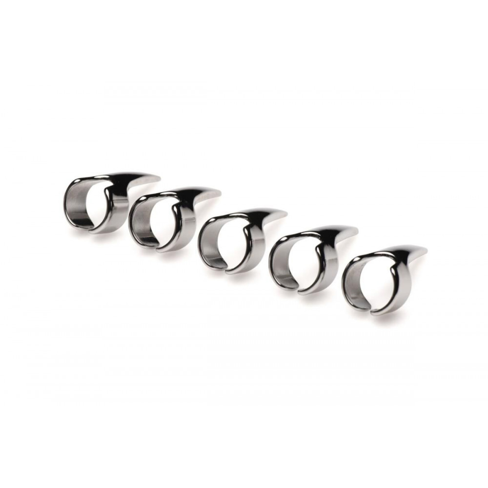 Интимные украшения - Набор колец с когтями Master Series Five-Piece Sensation Claw Rings - Silver 3