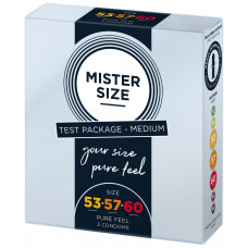 Тестбокс/Комплект из 3-х презервативов Mister Size 53-57-60, для определения идеального размера