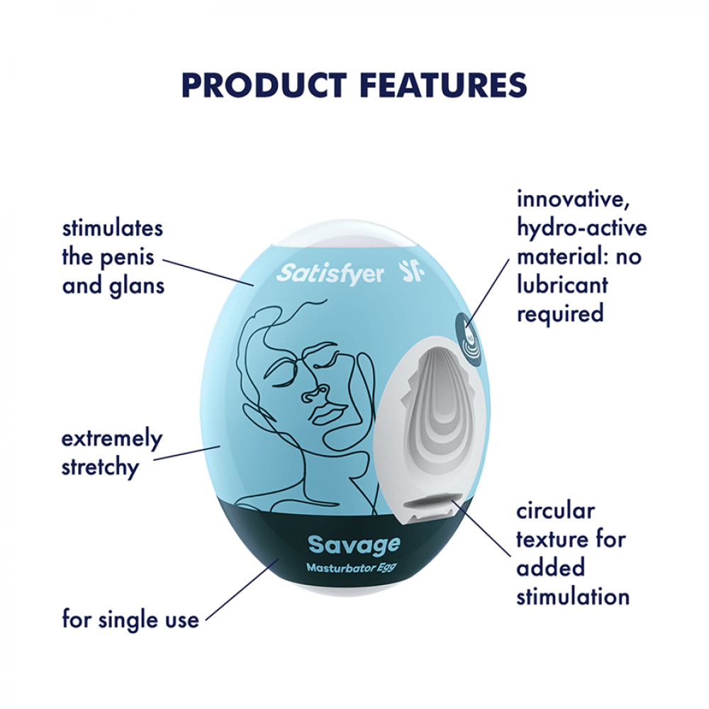 Мастурбатор - Мастурбатор-яйцо Egg Savage Satisfyer (Германия) 1
