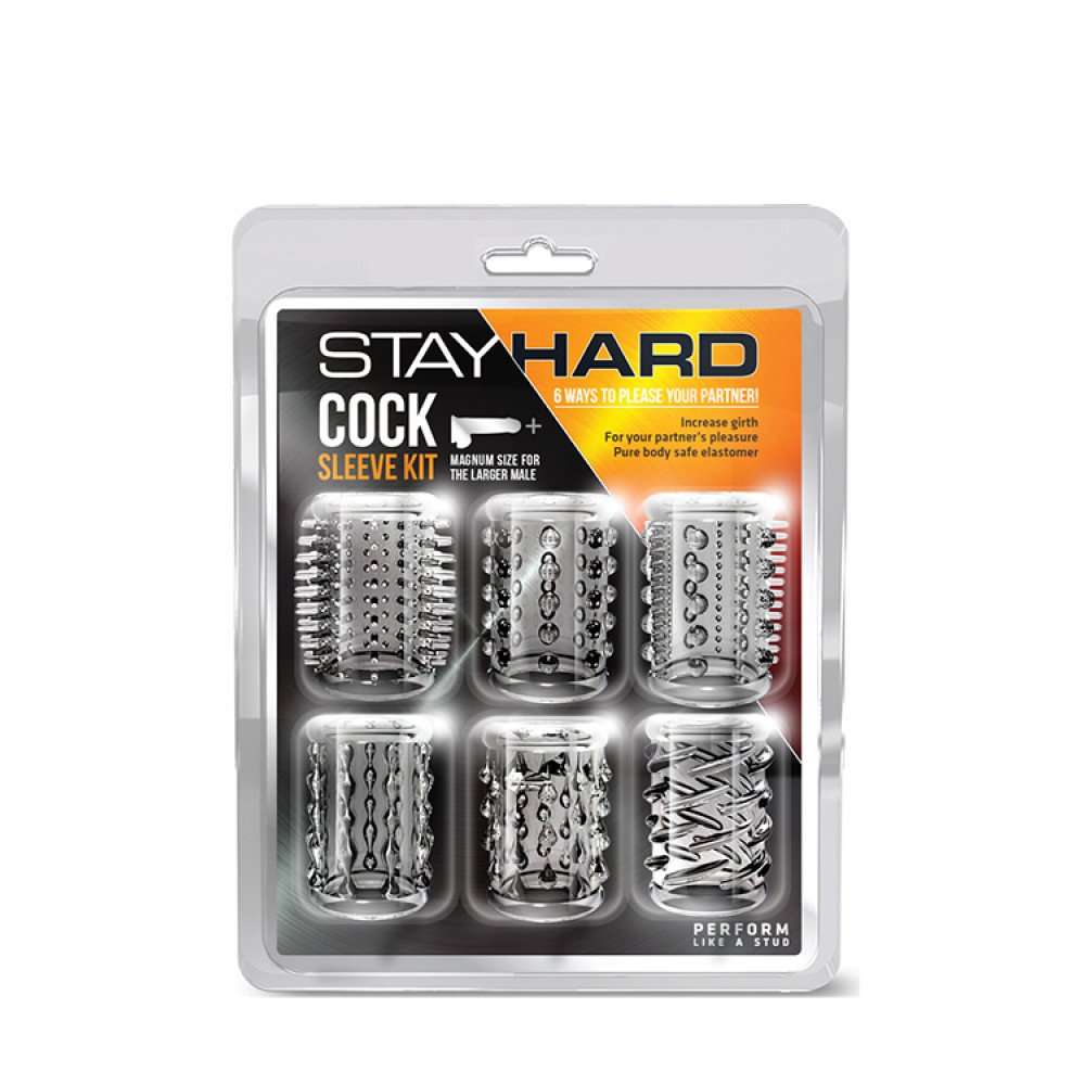 Насадки на член - Набор насадок STAY HARD COCK SLEEVE KIT CLEAR 2